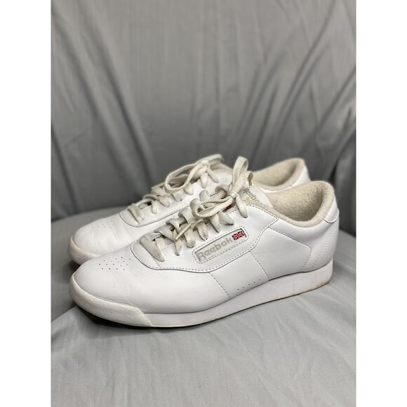 Reebok White Leather Classic 059504 Aerobic Tennis Shoes Sneakers Women’s 8.5 - Picture 1 of 7
